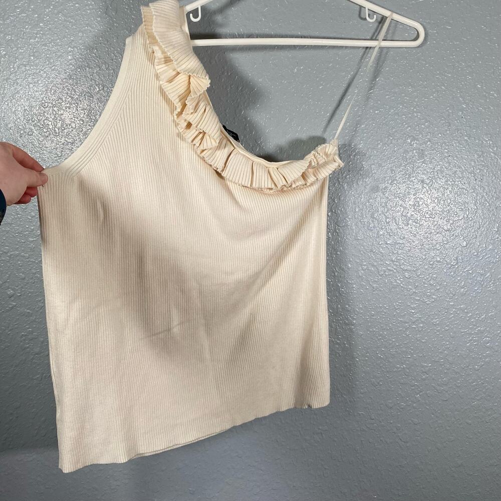 Sofia Jeans Womens 2XL One Shoulder Ruffle Sweater Tank Shirt Top Blouse knit - Picture 3 of 7